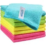 HOMEXCEL Microfiber Cleaning Cloth,8 Pack Cleaning Rag,Cleaning Towels with 4 Co