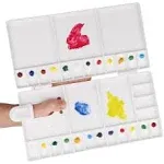 Transon Large Paint Palette Box 33 Wells for Watercolor,Gouache, Acrylic and Oil Paint with 1 Paint Brush