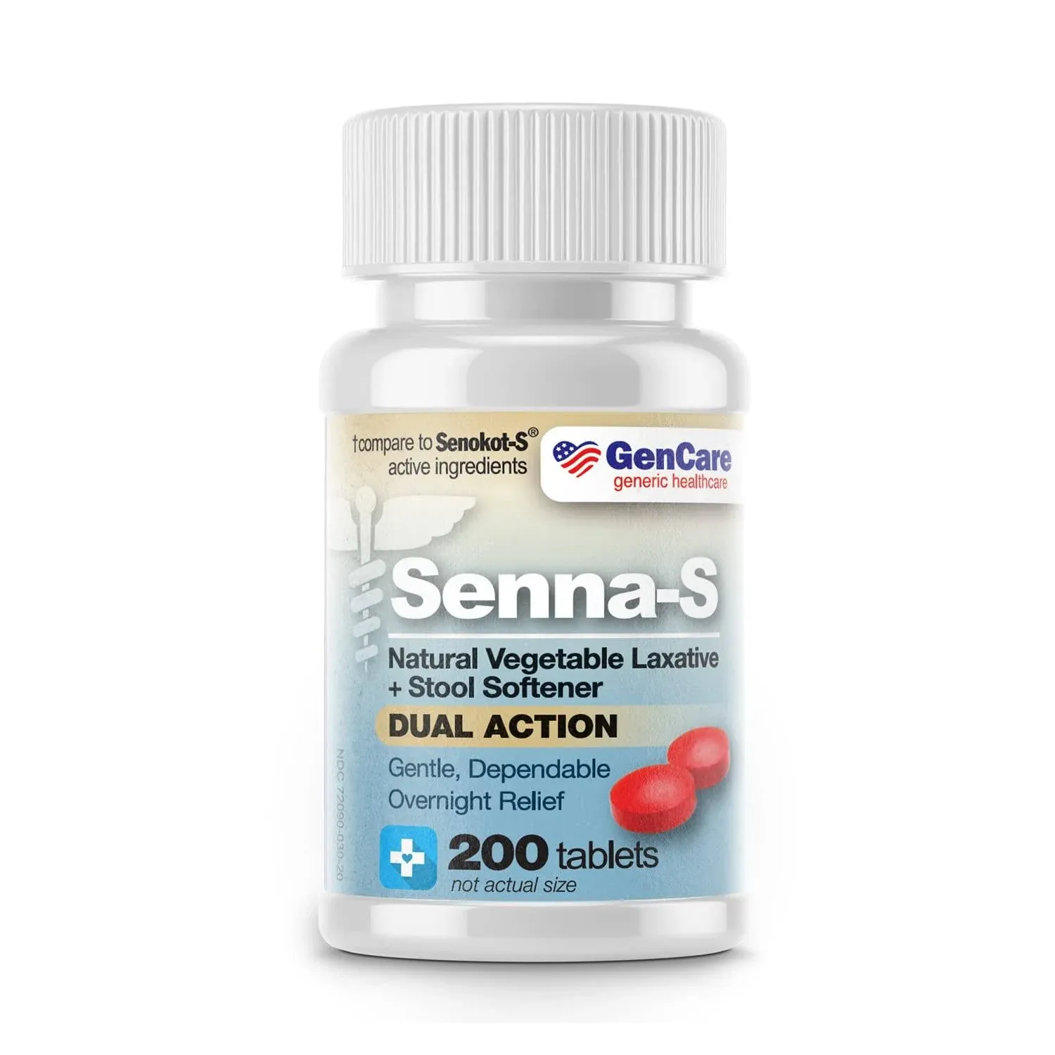 GenCare Senna-S Natural Vegetable Laxative Stool Softener 200 Tablet Exp 06/2025