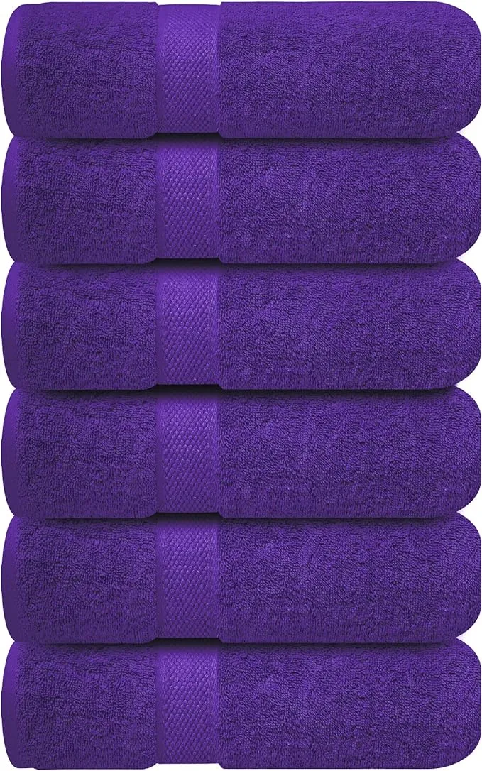 Infinitee Xclusives Premium Hand Towels - 100% Cotton - Purple Hand Towels | 16x28 inch | Pack of 6, Size: Hand Towels - Pack of 6