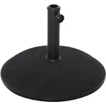 Outsunny 20" 55 lbs Round Cement Umbrella Base Stand Market Parasol Holder with Tightening Knob & Easy Setup, for Φ1.3, Φ1.5, Φ1.9 Pole, for Lawn, Deck, Backyard, Garden, Black