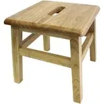 eHemco Solid Hardwood Wooden Step Stool for Adults and Kids, 12.25 Inches Height, Natural