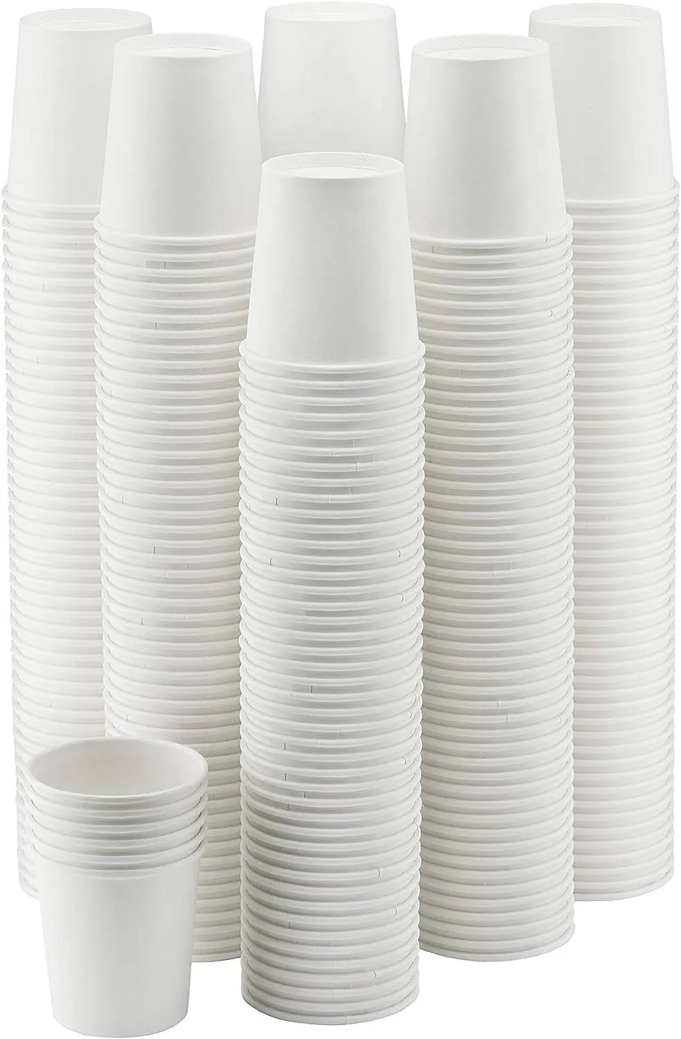 NYHI 300-Pack 8 oz. White Paper Disposable Cups - Hot/Cold Beverage Drinking Cup for Water, Juice, Coffee or Tea - Ideal for Water Coolers, Party, or