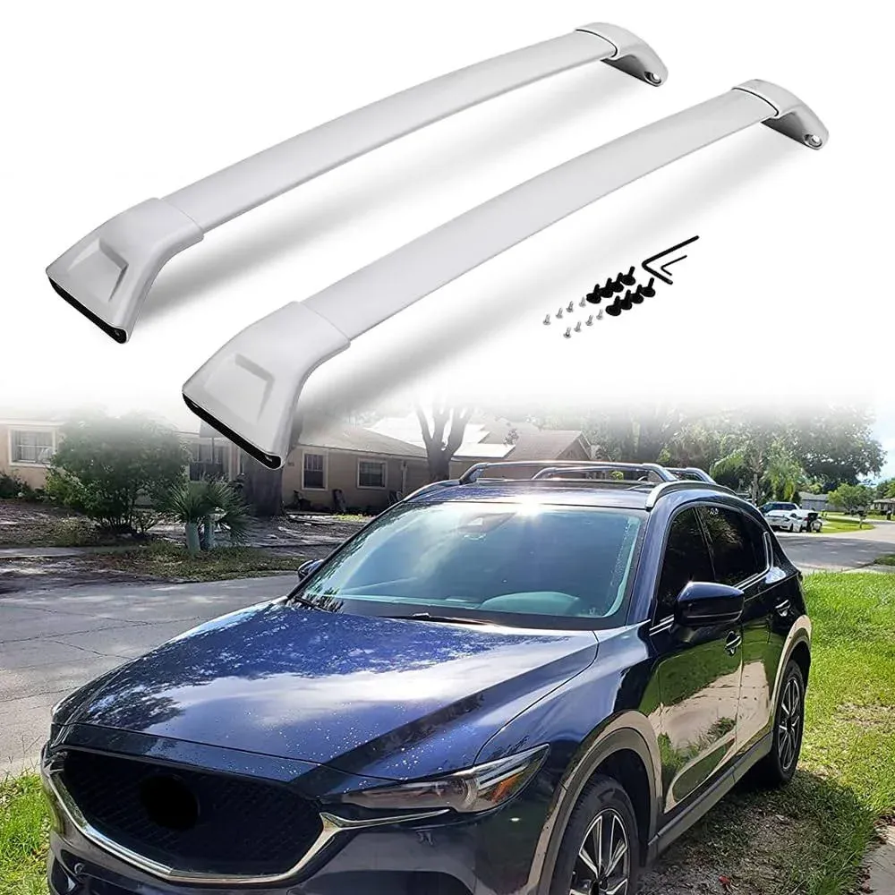 Silver Cross Bar for Mazda CX-5 2017 2018 2019 2020 2021 2022 2023 2024 Lugga...