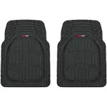 Motor Trend -2 Piece Front Car Floor Mats- Black FlexTough Contour Liners-Deep Dish Heavy Duty Rubber Floor Mats for Car SUV Truck & Van-All Weather Protection, Universal Trim to Fit