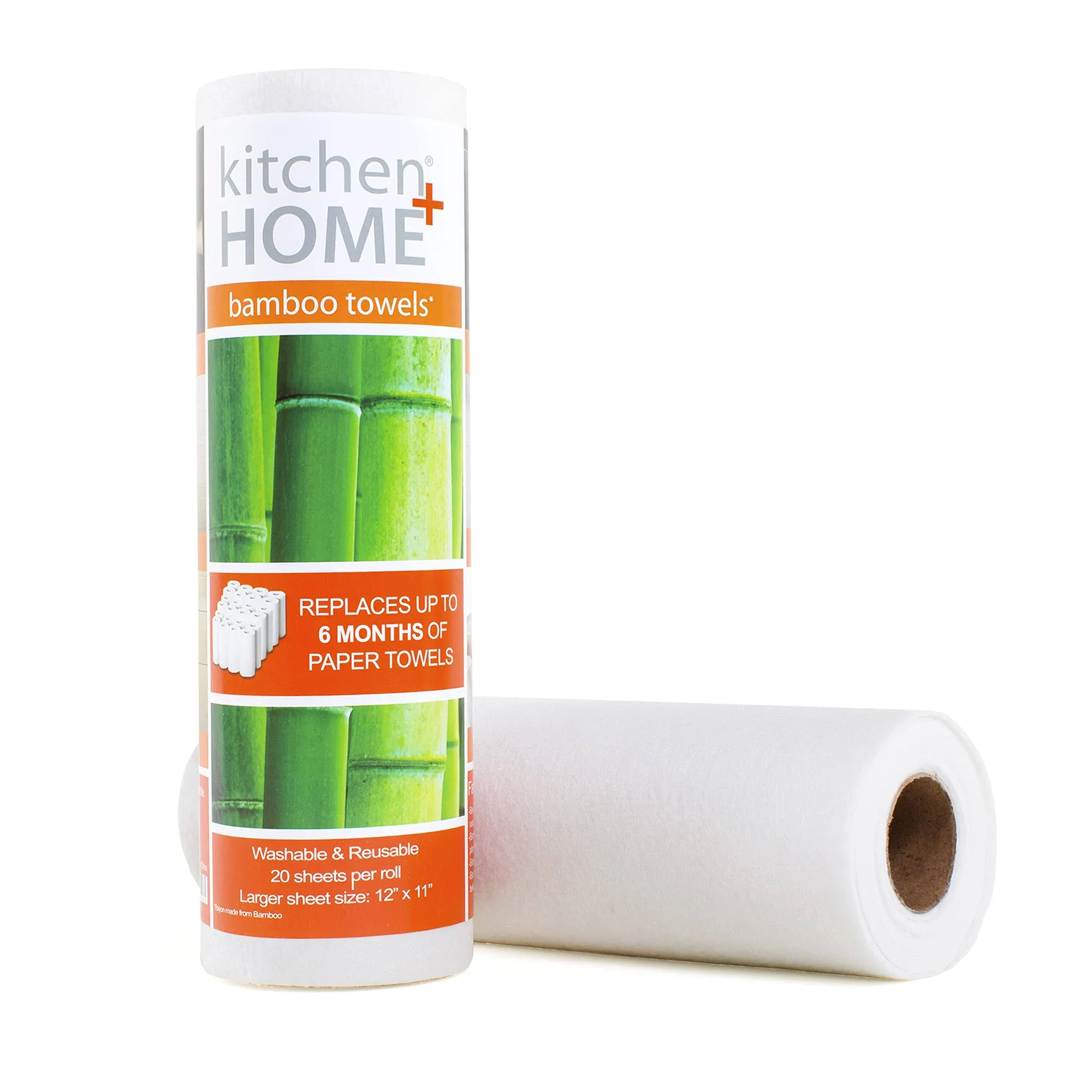 Kitchen + Home Paper Towel Alternative – Heavy Duty Washable Reusable Rayon Towels - One roll replaces 6 months of towels!