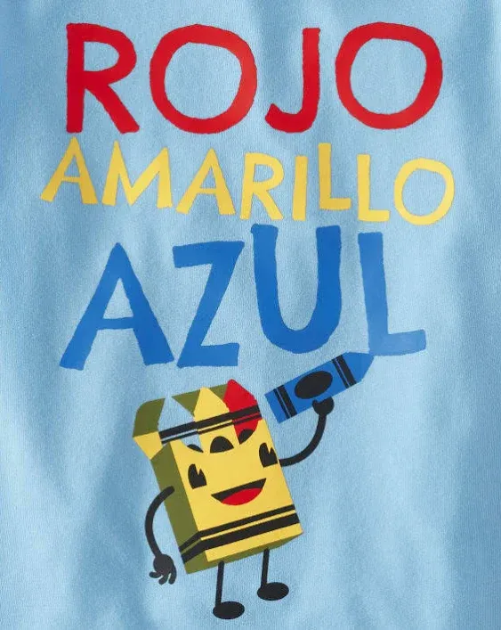 Baby And Toddler Boys Spanish Colors Graphic Tee - Aquaduct