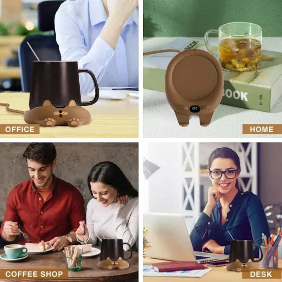 Coffee Mug Warmer, Coffee Warmer for Desk with 3 Temp Settings, Cup Warmer for Desk Auto Shut Off, Cute Mug Warmer for Desk(Green)