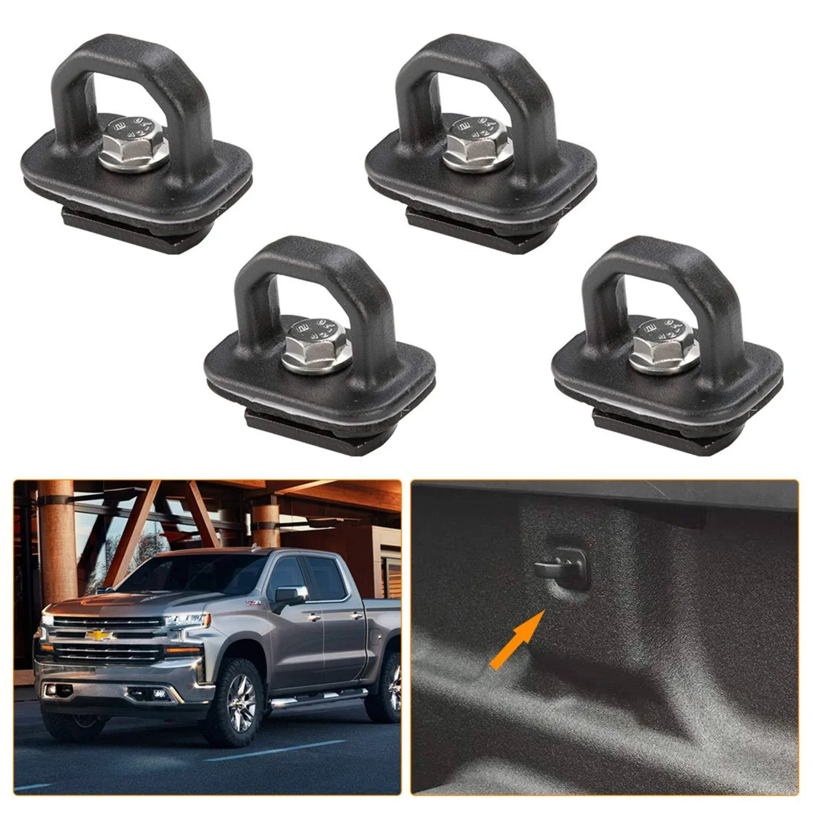 KIWI MASTER Tie Down Anchor Truck Bed Anchors Compatible for 07-18 Chevy Silv...