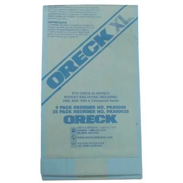 Oreck Commercial Disposable Vacuum Bags XL Standard Filtration 25/Pack