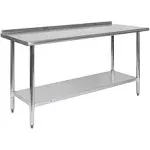 GRIDMANN NSF Stainless Steel Commercial Kitchen Prep & Work Table w/ Backsplash - 60 in. x 24 in