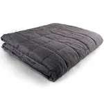 Weighted Blanket - 60 inch x 80 inch - 15-lbs - No Cover Required - Fits Queen/King Size Bed - for 110-150-lb Adult - Silky Minky Grey - Premium Glass