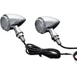 Kuryakyn 2508 Torpedo/Bullet Style Motorcycle LED Lights with Clear Lenses: Front Position Turn Signal/Blinker Indicators, Chrome, 1 Pair