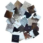 cowhides Nice Variety 15 Pieces Hair On Cow Hide Scrap Leather Hide Remnant (15), Multi Color, 6x6