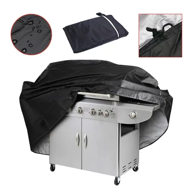 67" Waterproof Outdoor BBQ Grill Cover Gas Barbecue with Storage Bag, Black