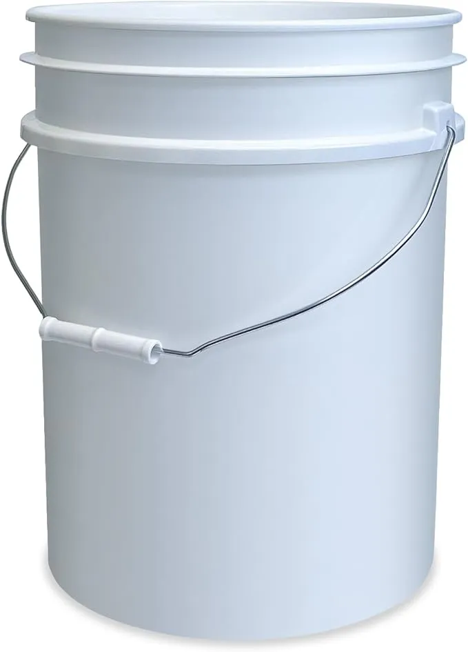 ePackageSupply 5 Gallon White Plastic Bucket Only - Durable 90 Mil All Purpose ...