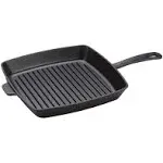 Staub 12" Cast Iron Square Grill Pan - Matte Black