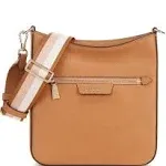 "Women's Hudson Leather Messenger Crossbody Bag In Bungalow"