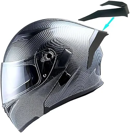 1Storm Motorcycle Modular Full Face Helmet Bike Flip up Dual Visor Sun Shield: HB89 Carbon Fiber Black