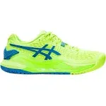 ASICS Women's Gel-Resolution 9 Tennis Shoes (Hazard Green/Reborn Blue)