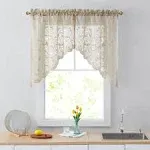 HLC.ME Joyce Lace Sheer Kitchen Cafe Curtain Tiers