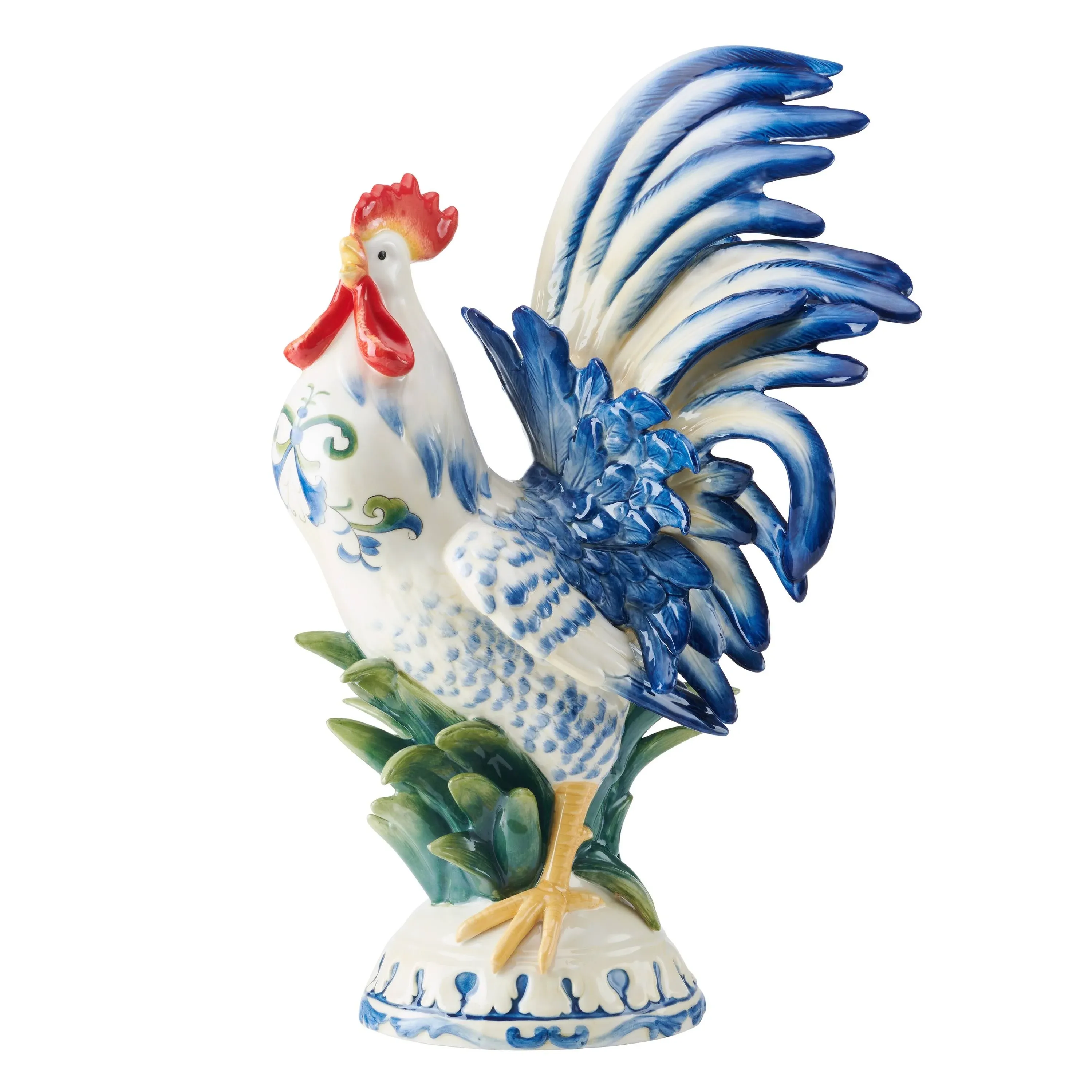 Fitz and Floyd Sicily Blue Rooster Figurine