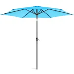 Best Choice Products 10ft Outdoor Steel Market Patio Umbrella w/ Crank, Tilt Push Button, 6 Ribs - Burgundy