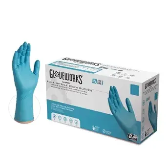 GlovePlus Nitrile Disposable Gloves XL Blue 50 Pk