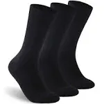 Facool Diabetic Socks for Men Women, Merino Wool Non-Binding Top Crew Socks with Cushion Sole, Seamless Toe 3 Pairs