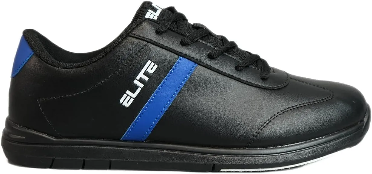 "ELITE Men's Black/Royal Basic Athletic Lace Up Bowling Shoes with Universal Sliding Soles for Right or Left Handed Bowlers"