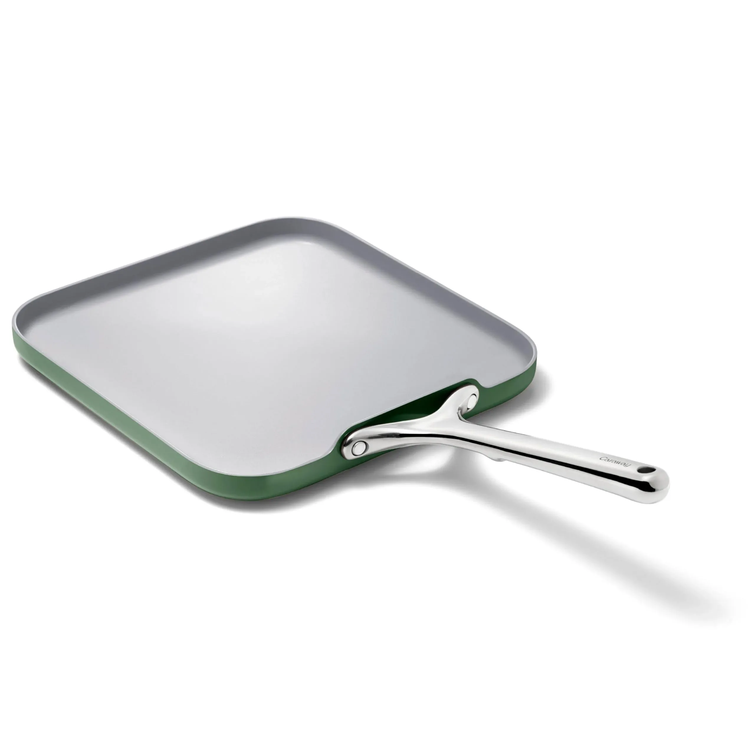 Caraway Ceramic Nonstick Square Griddle Pan, 11", Sage