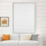 Arlo Blinds White Cordless Bottom Up Room Darkening Fabric Roman Shade 34.5 in. W x 60 in. L (Actual Size) 04RBA344600