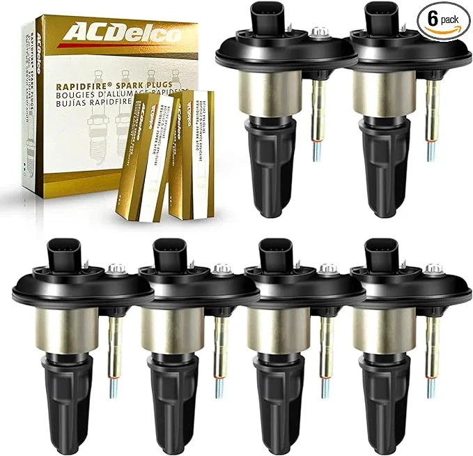 Performance Master+AcDelco Ignition Coils Uf303 with ACDelco Spark Plugs Replacement Compatible with Chevy Trailblazer Colorado Buick Rainier GMC Canyon Envoy Hummer H3 Isuzu