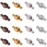 PH PandaHall 100 Sets Mixed Color Round Brass Magnetic Clasps Magnet Converter