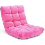 Unbranded Floor Chair 22.5&#034; Adjustable Folding Lazy Sofa Foam Velvet in Pink