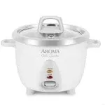 Aroma Housewares Select Stainless Rice Cooker & Warmer with Uncoated Inner Pot, 6-Cup(cooked) / 1.4Qt, ARC-753SG, White