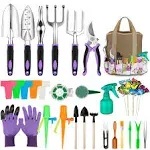 Garden Tools Set 83 Piece, Heavy Duty Aluminum Gardening Tools, Non-Slip Tools