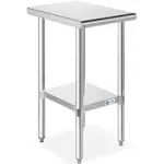 Food Prep Stainless Steel Table - DuraSteel 24 x 12 inch Commercial Metal Workbench with Adjustable Under Shelf - NSF Certified - for Restaurant,