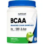 Nutricost BCAA Powder 2:1:1, 120 Servings (Green Apple)