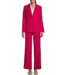 Nipon Boutique Crepe Notch Lapel Collar Long Sleeve Button Front Jacket Pant Set - 8