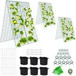 Toriexon Foldable Cucumber Trellis 6 Pack, 34&#034; W X 48&#034; L A-Frame Trellis, Cli...