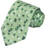 KissTies 58&#039;&#039; &amp; 63&#039;&#039; Shamrock Tie Mens Clover Necktie St. Patrick&#039;s Day Ties