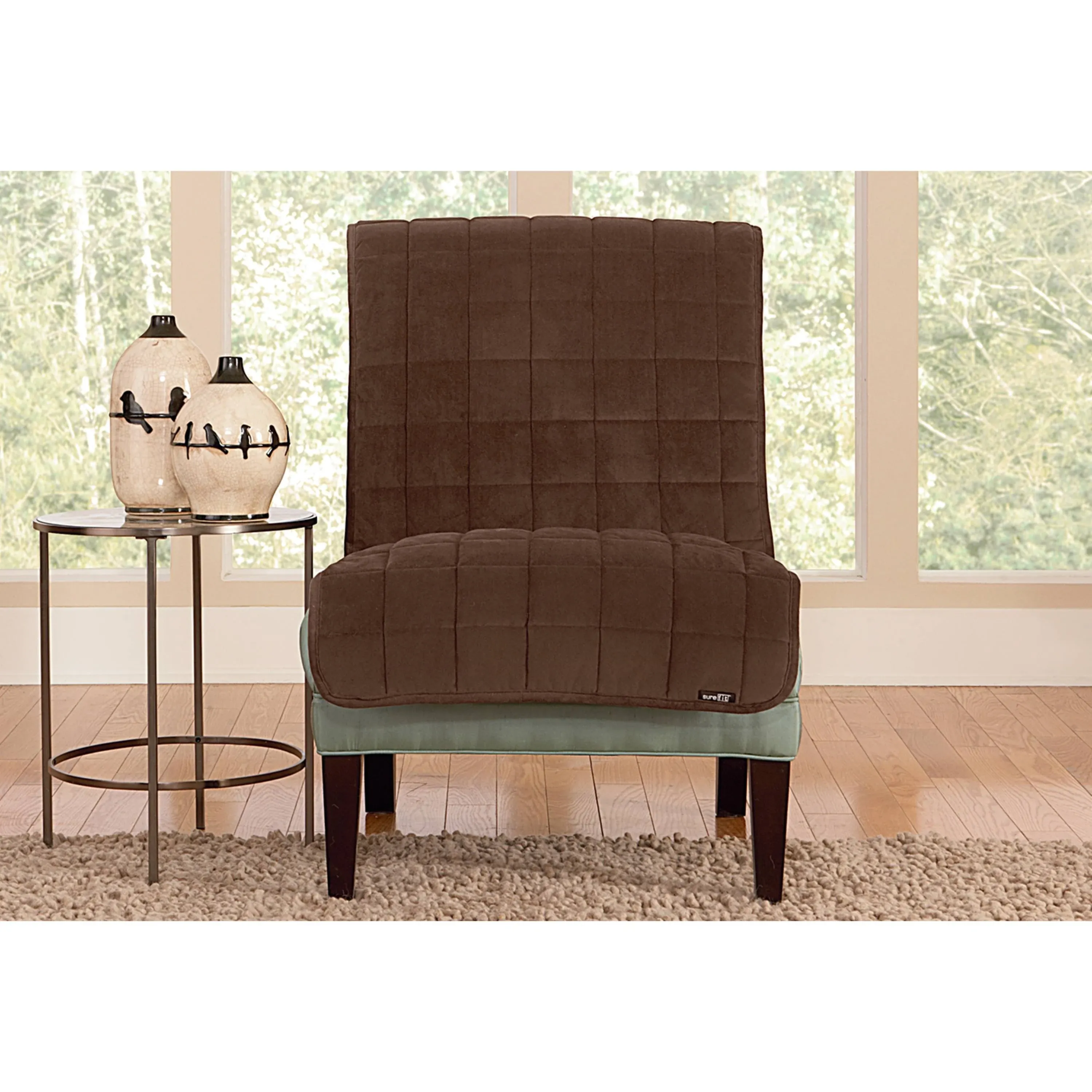 sure fit Deluxe Comfort Armless Chair Furniture Cover chocolate