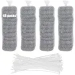 48 PCS Lint Traps Washing Machine Lint Trap Stainless Steel lint Snare Traps Laundry Mesh Washer Hose Filter Washing Machine Lint Snare, Lint Traps Hose Screen Filter Catcher with 48 Nylon Cable Ties