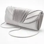 Jessica Mcclintock Women's Pleated Satin Clutch - Silver