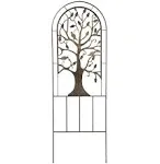 Plow & Hearth Metal Arched Garden Trellis with Tree of Life Design