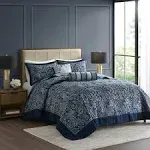 Madison Park 5 Piece Jacquard Bedspread Set with Throw Pillows