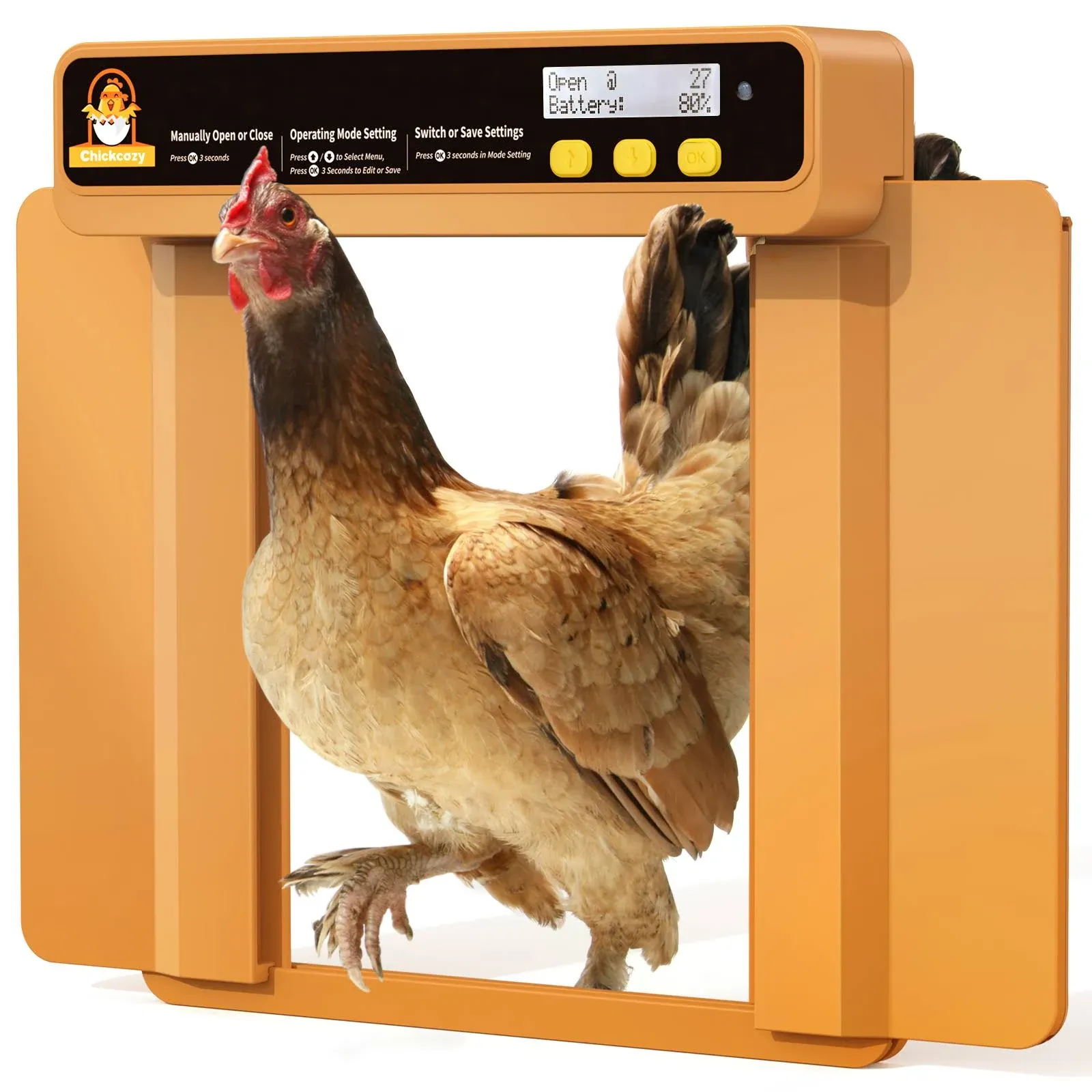 Chickcozy Automatic Chicken Coop Door Opener with Timer, Programmable Light S...