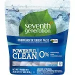 Seventh Generation Dishwasher Detergent Packs, Free & Clear, 45 count, Pack of 2