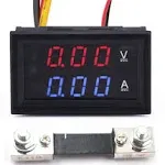 Jacobsparts DC 100V 100A Voltmeter Ammeter Dual LED Display Panel Volt Guage Amp Meter Voltage Current Tester with Shunt